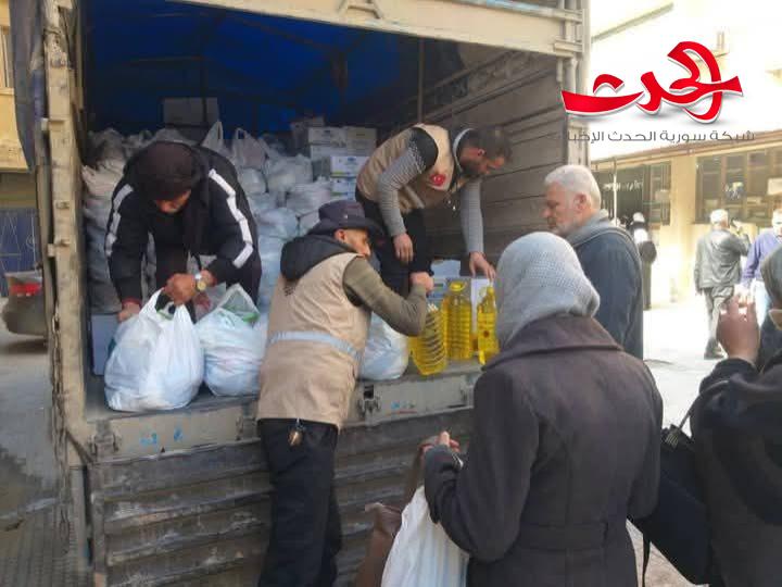 توزيع 1000سلة غذائية للسائقين والمستخدمين والحراس العاملين في تربية حماة