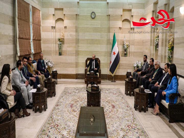 المهندس البشير يلتقي وفداً من المجلس السوري الفرنسي