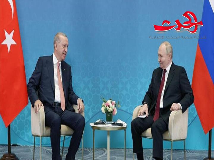 أردوغان يؤكد لبوتين أهمية التعاون لتحقيق الاستقرار في سوريا ورفع العقوبات عنها