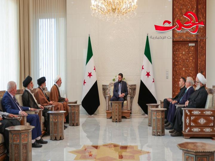 الرئيس الشرع يجتمع مع وجهاء وأعيان من الطائفة الشيعيّة