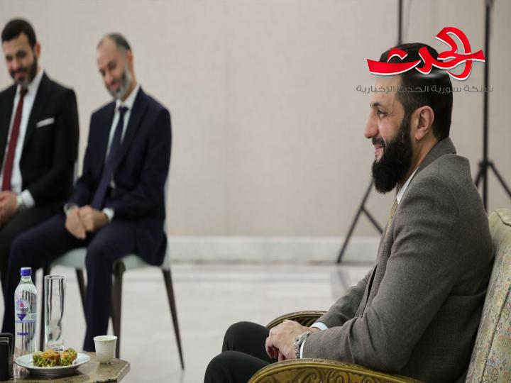 جلسة معايدة جمعت الرئيس الشرع مع إدارة الهيئة العامة للمنافذ البرية والبحرية