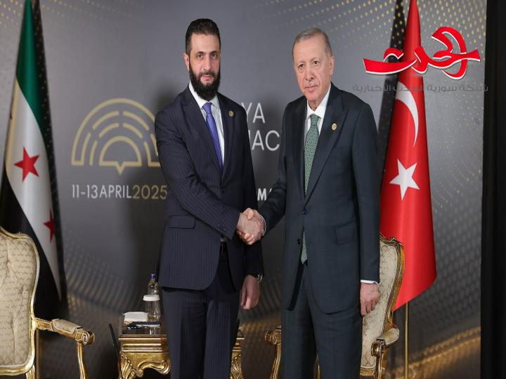 الرئيس الشرع والوزير الشيباني يلتقان الرئيس التركي 