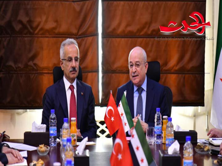 سورية وتركيا تبحثان التعاون المشترك في مجال النقل البري والسككي