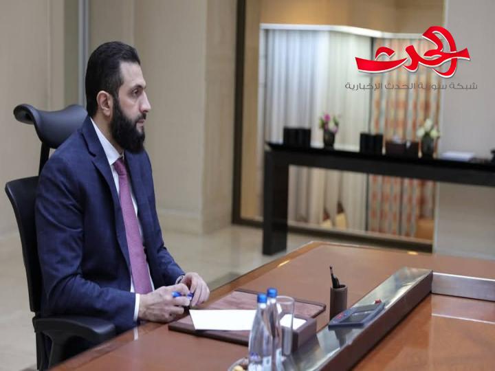 الرئيس الشرع يلتقي مع وزير الأشغال العامة لمناقشة خطط الوزارة 