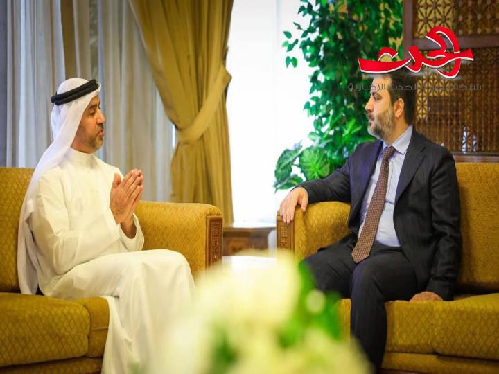 الوزير الشيباني يلتقي وفداً من الإمارات العربية المتحدة