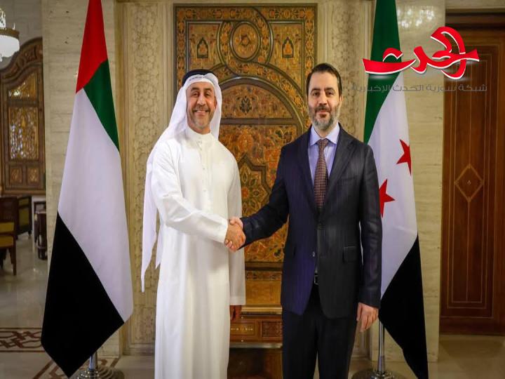 الوزير الشيباني يلتقي وفداً من الإمارات العربية المتحدة