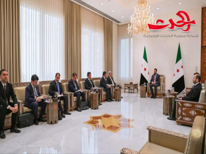 الرئيس الشرع يستقبل وفداً من دولة أذربيجان برئاسة نائب رئيس مجلس الوزراء الأذربيجاني