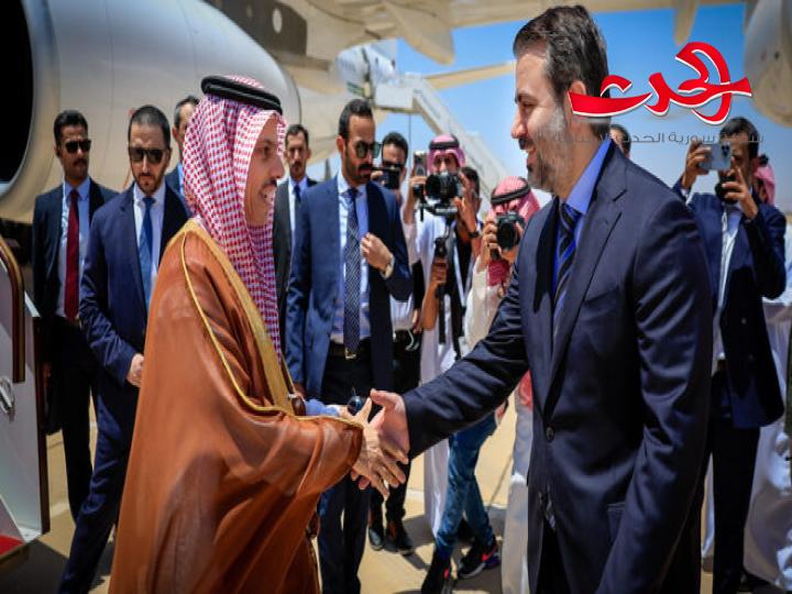 الوزير الشيباني يستقبل نظيره السعودي والوفد المرافق له