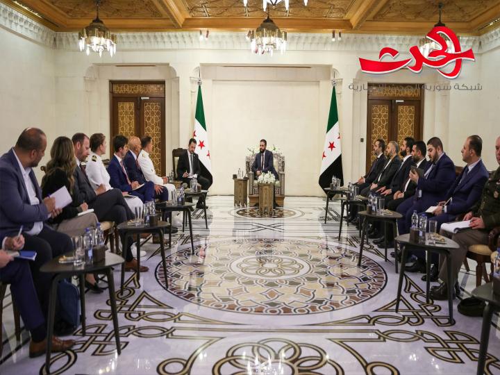  الرئيس الشرع وعقيلته يستقبلان قائد القيادة المركزية الأمريكية