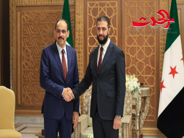الرئيس الشرع يبحث مع كالن المستجدات الإقليمية وتطورات الاتفاق مع “قسد”