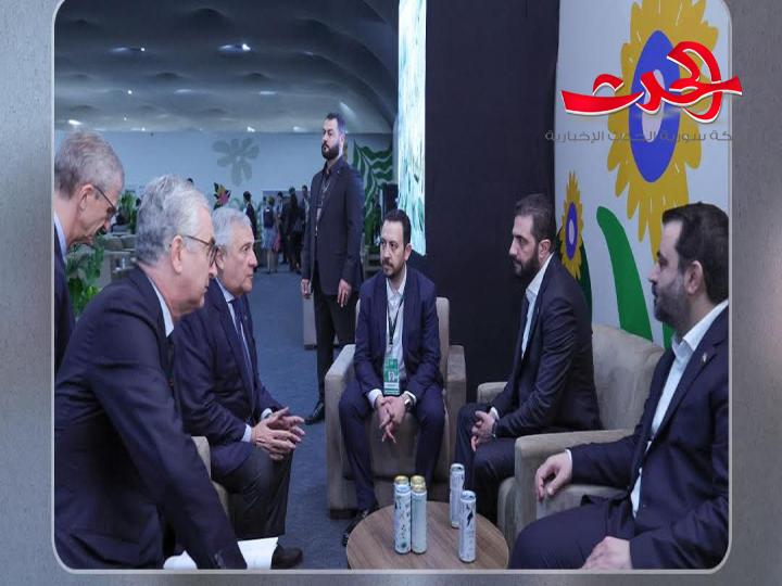 الرئيس الشرع يجتمع مع نائب رئيس الوزراء الإيطالي 