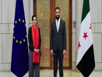 القائد الشرع يلتقي وفد مفوضية الاتحاد الأوروبي برئاسة حاجة لحبيب