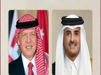 ملك الأردن وأمير قطر يؤكدان دعم سورية