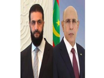 رئيس موريتانيا يهنئ الرئيس الشرع بتوليه مهام رئاسة الجمهورية