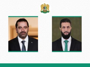 الرئيس الشرع يتلقى برقية تهنئة من السيد سعد الحريري