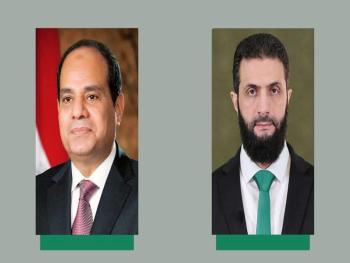 الرئيس الشرع يتلقى برقية تهنئة من الرئيس السيسي بمناسبة عيد الفطر المبارك