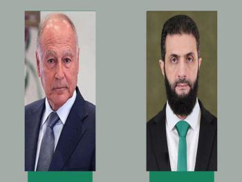 الرئيس الشرع يتلقى برقية تهنئة من أمين عام جامعة الدول العربية بمناسبة عيد الفطر المبارك