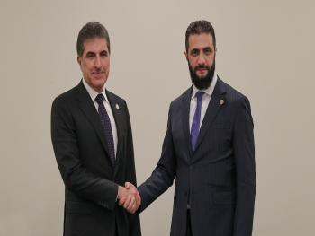 الرئيس الشرع يلتقي رئيس إقليم كردستان العراق 
