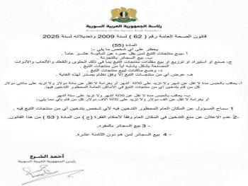 "مرسوم رئاسي": بمنع بيع السجائر لمن هم تحت عمر الثامنة عشر