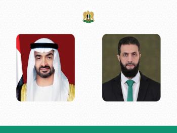 الرئيس الشرع يهنئ رئيس دولة الإمارات بمناسبة عيد الأضحى المبارك